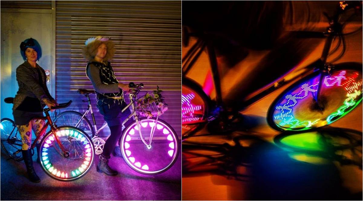 Funky cool bike wheels that play animation as you paddle Life