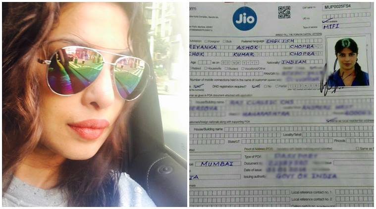 Priyanka Chopra’s Reliance Jio application form has gone viral, see pic