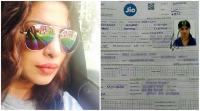 Priyanka Chopra, Reliance Jio, Priyanka Chopra Reliance Jio, Priyanka Chopra Reliance Jio form, Priyanka Chopra reliance jio application form, reliance jio sim, priyanka buy jio sim, priyanka gets reliance jio sim, indian express, indian express news