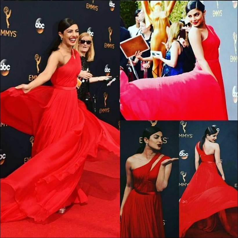 priyanka, priyanka red gown