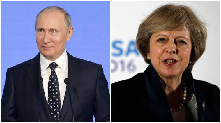 G20 Summit, Theresa May, Vladimir Putin,  May Putin meeting, British Russia ties, Britain Russia ties, world news, Indian Express