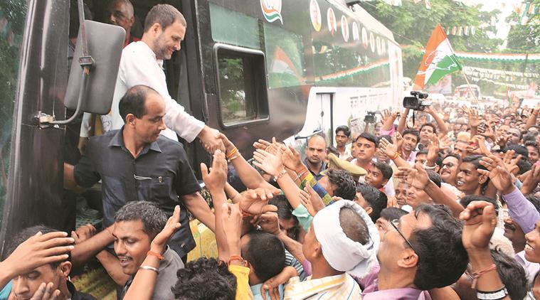 uttar pradesh elections 2017, up polls, rahul gandhi, congress, game of khaat, congress campaign, rahul gandhi campaign, sonia gandhi, kashi vishwanath temple, rahul at dugdeswar nath temple, temple campaign, hindu voters, khaat sabha, bjp, bjp campaign, bjp voters, bjp hindutva, congress kisan yatra, narendra modi government, indian express news, india news, elections updates