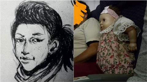 woman sits next to a creepy doll on flight, man with a creepy doll on flight, man and creepy doll on flight, man takes ticket for his doll on flight, woman live tweets flight experience with creepy doll, indian express, indian express news