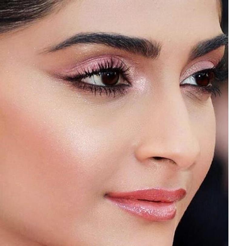 Sonam Kapoor in shades of blush. (Source: Instagram/Namrata Soni)