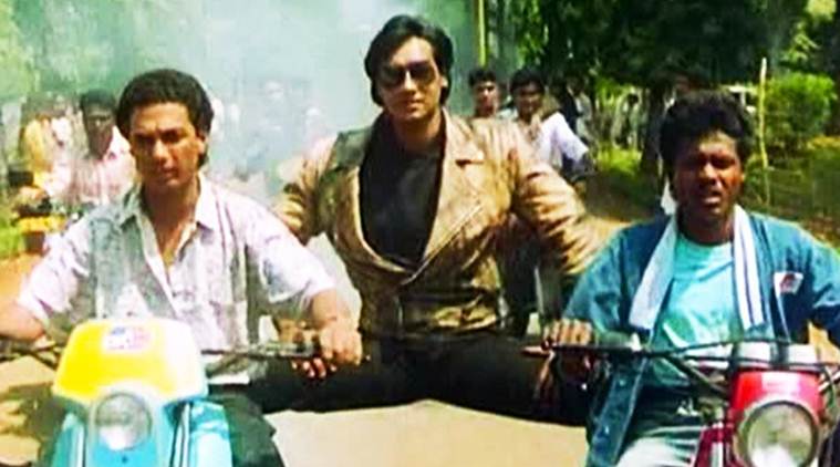 Ajay Devgn’s aerobics-on-a-motorbike stunt scene from Phool Aur Kaante.