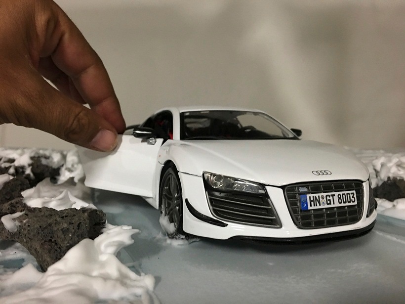 Audi, audi r8 photos, Felix Hernandez photos, Felix Hernandez small model photos, toy car audi a8 photoshoot, Felix Hernandez Dreamphography, Felix Hernandez, Felix Hernandez photos, trending photos, viral photos, indian express