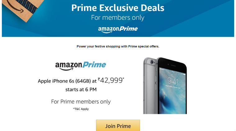 Apple Iphone 6s 64gb At Rs 42 999 For Amazon Prime Users Here S How Technology News The Indian Express
