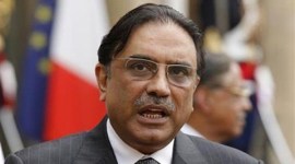 Pakistan’s President Asif Ali Zardari speaks to journalists after a meeting with France’s President Sarkozy at the Elysee Palace in Paris Asif Ali Zardari, peshawar school attack, terrorist attack, military school peshawar, pakistan, pakistan former president, military court, military court reopen, indian express news, india news