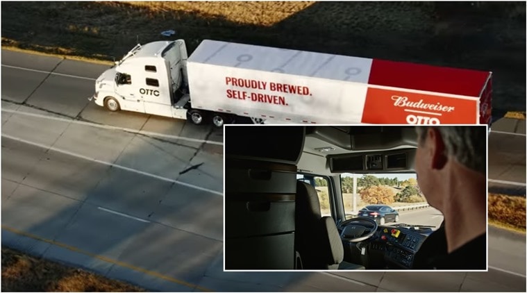 uber, budweiser, budweiser beer, uber self driving truck, self driving vehicles, uber rides, uber self driving truck's first delivery, indian express, indian express news, trending globally