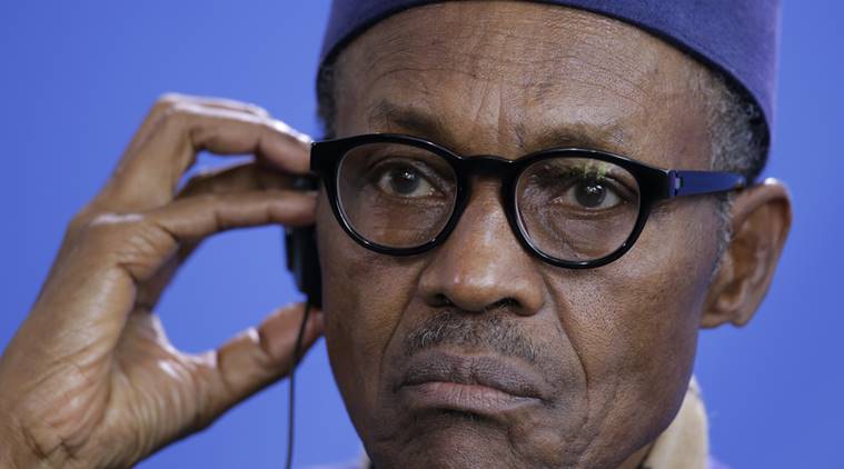 The President of Nigeria Muhammadu Buhari attends a news conference with German Chancellor Angela after talks at the chancellery in Berlin, Germany, Friday, Oct. 14, 2016. (AP Photo/Markus Schreiber)