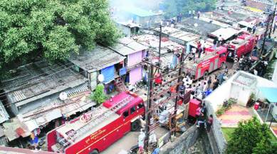 pimpri slum fire, pune slum fire, pune fire, fire in pune slum, pune fire, pune news, indian express news
