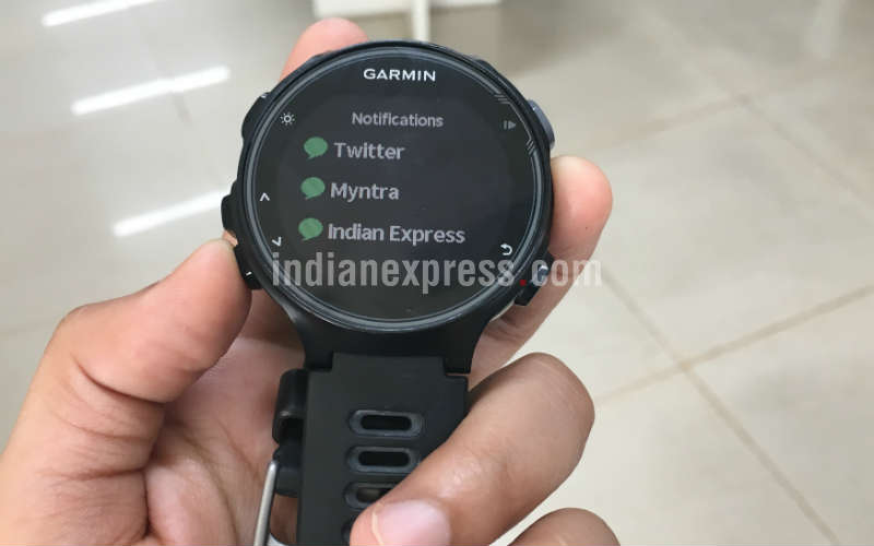 Garmin, Garmin Forerunner 735XT, Garmin Forerunner 735XT review, Garmin Forerunner 735XT features, Garmin Forerunner 735XT specs, Garmin Forerunner 735XT price, smartwatch, fitness tracker, garmin fitness tracker, jitbit, hawbone, swimming fitness tracker, cycling fitness tracker, technology, technology news, indian express review