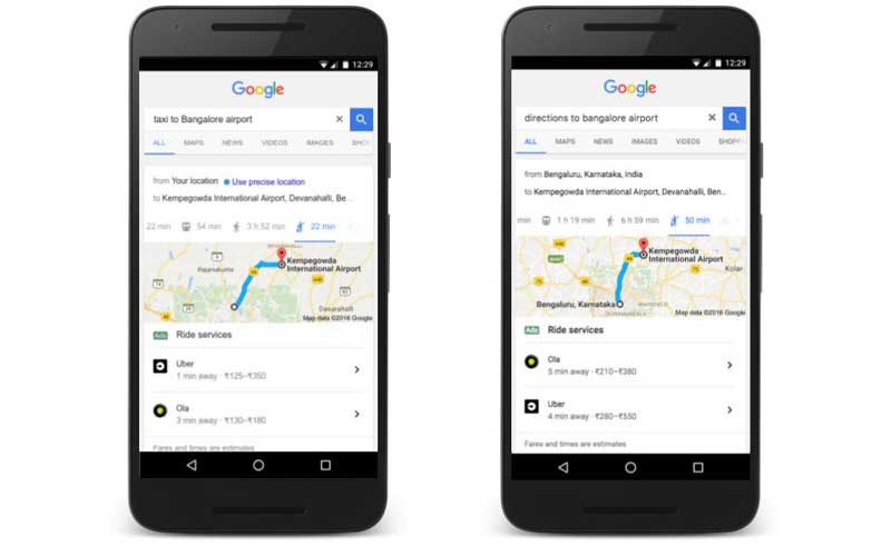 Now Book Ola Or Uber From Google Search App Or Mobile Browser Technology News The Indian Express
