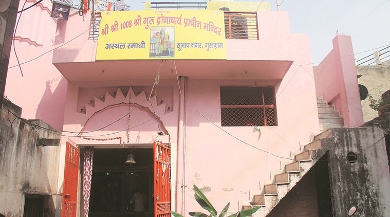 gurgaon, gurgaon temple, gurgaon guru temple, guru temple, subhash nagar temple, gurgaon transition, IT hub, gurugram, guru dronacharya, indian express news, delhi, delhi news