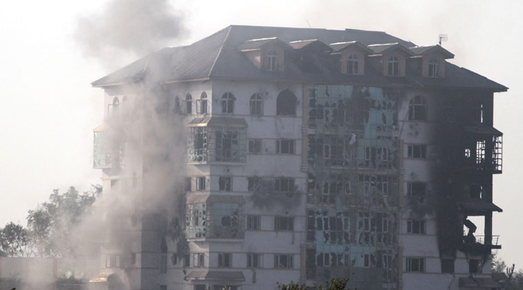 pampore, pampore encounter, pampore news, edi, edi building, edi building encounter, edi pampore, edi pampore, pampore edi, kashmir encounter, kashmir college encounter, kashmir militants, militants in kashmir, kashmir news, india news