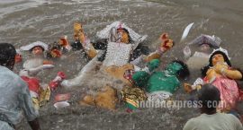 Goddess Durga, Durga idol, idol immersion, durga idol immersion,