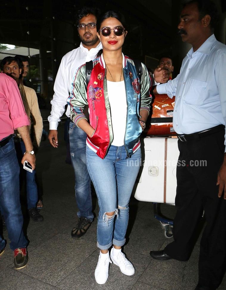 From Priyanka Chopra To Jacqueline Fernandez These Bollywood Celebs Show Us How To Wear A Bomber Jacket Lifestyle News The Indian Express wear a bomber jacket