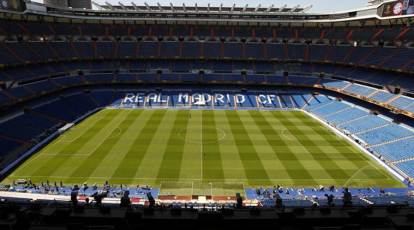 Real Madrid Logo on Soccer Field