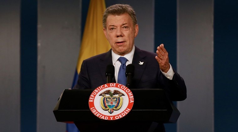 Colombia, President Juan Manuel Santos, Santos, Nobel Prize, nobel prize money, donate nobel money, victims, colombia peace deal ,FARC, world news, indian express