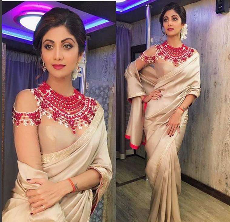 Saris should be your first choice this festive season. (Source: Instagram/Shilpa Shetty)