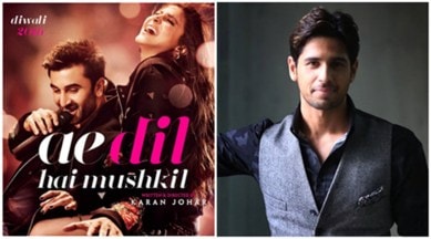 ADHM, Ae dil Hai Mushkil, Sidharth Malhotra Ae dil Hai Mushkil controversy, Sidharth Malhotra Kapoor & Sons co-star Fawad Khan, Ae dil Hai Mushkil release, Ranbir Kapoor, Anushka Sharma, Ae Dil Hai Mushkil updates, ae dil hai mushkil news, bollywood updates, bollywood news, entertainment news, indian express news, indian express