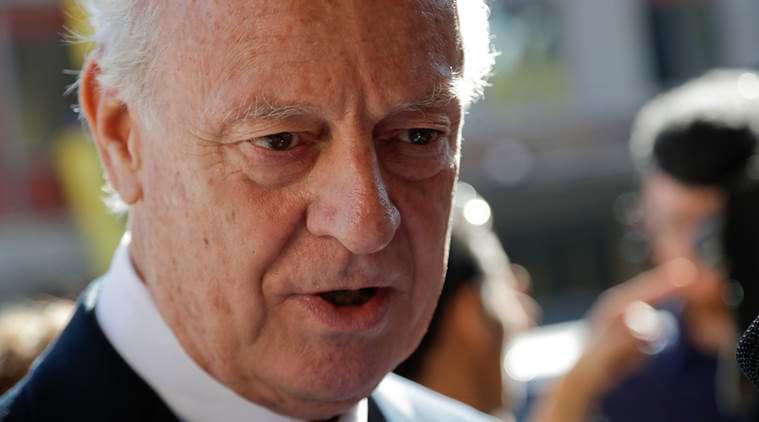 United nations, syria, syria talks, UN Syria envoy, Staffan de Mistura, syria unrest, world news, indian express news