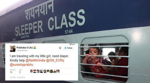 india railways, suresh prabhu, ministry of railways, twitter, e governance, railways twitter request, railways twitter assistance, man ask railways diaper, twitter request railways diapers, india news, trending news, viral news, latest news, indian express