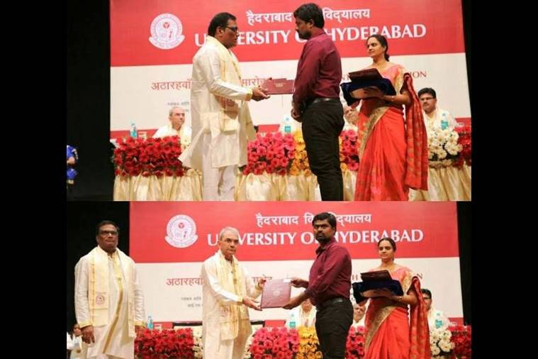 university of hyderabad, rohith vemula, hyderabad university convocation, convocation video hyderabad university, student rejects degree, VC Appa Rao, VC Appa Rao degree, Hyderaba university protest video