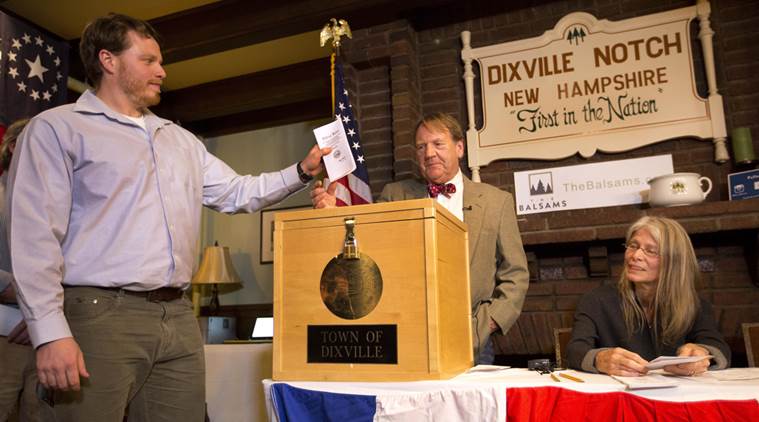 us presidential elections, us presidential elections voting, us presidential elections new hampshire, us elections news, us elections update, us elections polls, clinton, clinton vs trump, trump news, world news, indian express,