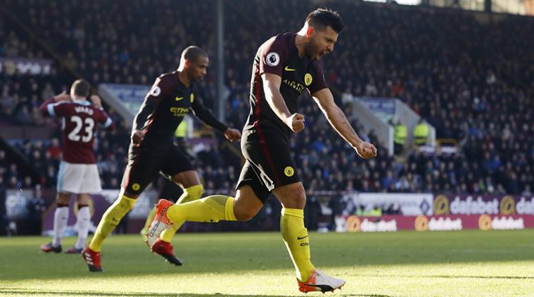 Manchester City's Sergio Aguero celebrates scoring their first goal  Action Images via Reuters / Carl Recine Livepic
