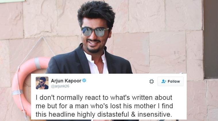 Arjun Kapoor is not happy with this headline published about his mother in a Hindi daily