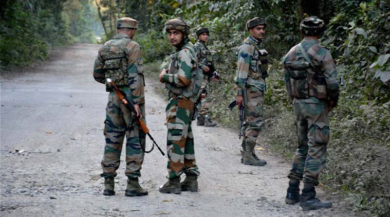 Security forces launch a combing operation in Pengeri reserve forest in Assam's Tinsukia district on Saturday. (PTI Photo)