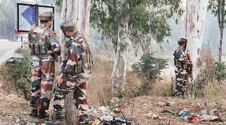 Nagrota, Jammu and Kashmir attack, Nagrota attack, Jammu and kashmir, J&K militants, J&K encounter, Kashmir encounter, Ramgarh sector , samba, Manohar Parrikar, Parrikar, narendra Modi, Modi, PM Modi, india news, indian express news