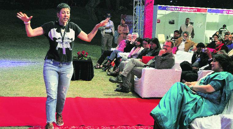 Author Radhika Vaz during the Chandigarh Literati festival at Lake Club in Chandigarh on Saturday. Sahil Walia