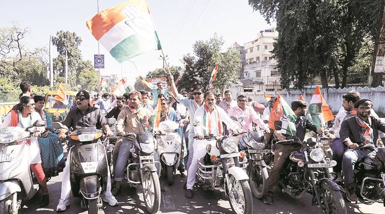 Demonetisation, Demonetisation effects, demonetisation impact, Congress, BJP, Congress demonetisation, Congress protest, Bike rally, Bike rally gujarat, Gujarat bike rally, congress's bike rally again demonetisation, gujarat news, india news, indian express news