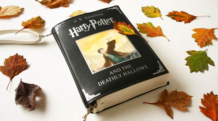 A Harry Potter and the Deathly Hallows book bag.