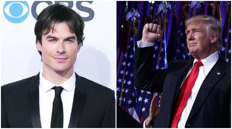 Ian somerhalder, ian somerhalder donald trump, ian somerhalder us elections, ian somerhalder hillary clinton, the vampire diaries, hollywood celebrities us election, hollywood donald trump, ian somerhalder us, hollywood news, indian express news, indian express