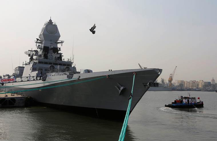 Manohar Parrikar, INS Chennai, Kolkata class, Defence Minister Manohar Parrikar, India-INS Chennai, INS Chennai-missile destroyers, India news, Indian Express