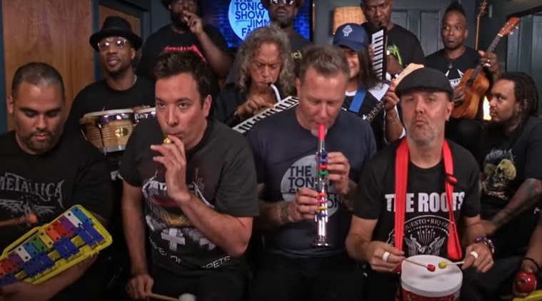 Metallica, Jimmy Fallon and The Roots sing ‘Enter Sandman’ with ...