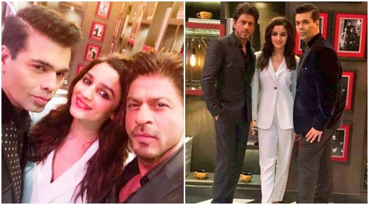 Karan Jihar with Alia Bhatt and Shah Rukh Khan (The Indian Express)