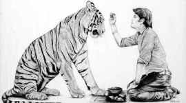 Egg Art Studio, Egg Art Studio delhi, man and wildlife exhibition, delhi art exhibition, Vijay Kumawat, Vijay Kumawat self portrait, art delhi