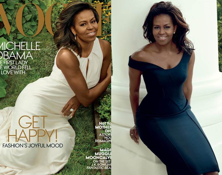 Michelle Obama graces the cover of Vogue for the first time. (Source: Annie Leibovitz/Vogue)