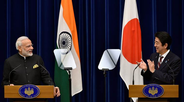 India-japan, Indo-sino, india -japan ties, Civil nuclear deal, Narendra modi, PM Modi, Japan visit, Modi japan visit, PM modi japan visit, narendra modi japan visit, shinzo abe, abe, modi-abe, india-japan pacts, India-japan MoUs, MoU, infrastructure, agriculture, japanese investment, india-japan agreement, india news, indian express