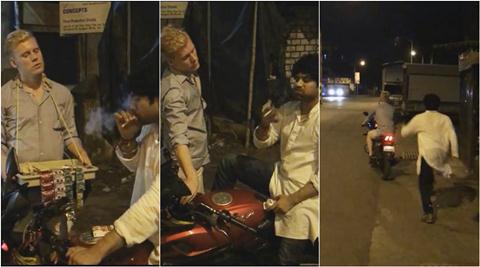Watch: Foreigner bluffs drunk man and goes off with his bike!