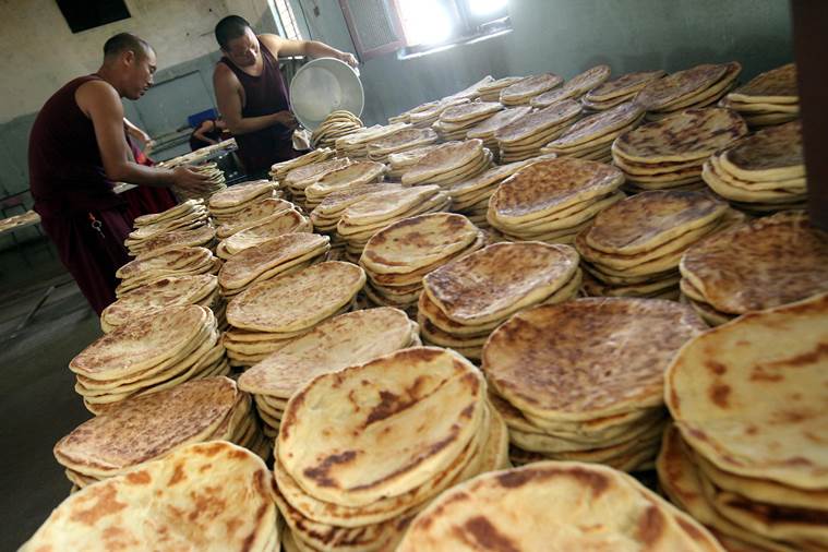 Inside a monastery kitchen in Mundgod. (Source: Express photo by Arul Horizon)