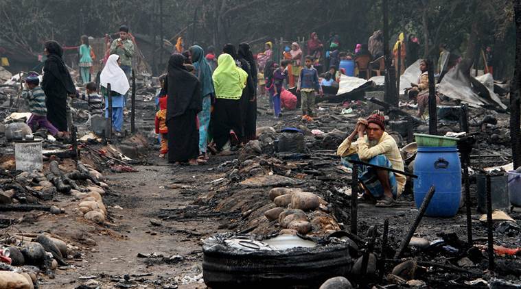 Narwal, Huts fore, jammu and kashmir hut fire, jammu and kashmir fire, Mehbooba mufti, farooq abdullah, omar abdullah, india news, indian express news