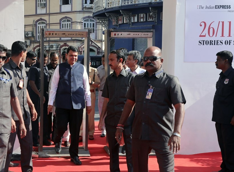 Devendra fadnavis, 26/11 exhibition, stories of strength exhibition, anant goenka, mumbai attack photos, images, pictures, mumbai terror attack, mumbai terror attack victims, news, latest news, India news, national news