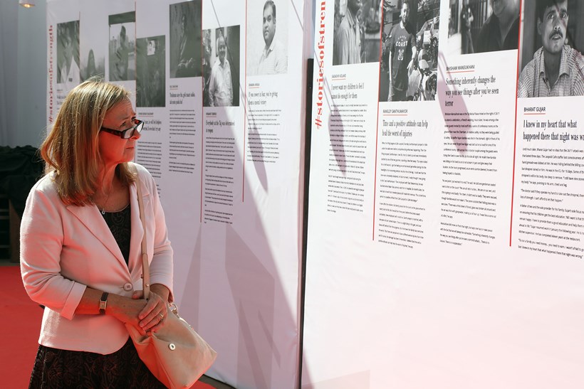 Devendra fadnavis, 26/11 exhibition, stories of strength exhibition, anant goenka, mumbai attack photos, images, pictures, mumbai terror attack, mumbai terror attack victims, news, latest news, India news, national news