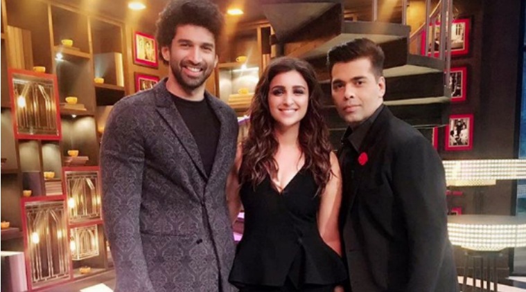 karan johar, aditya roy kapoor, parineeti chopra
