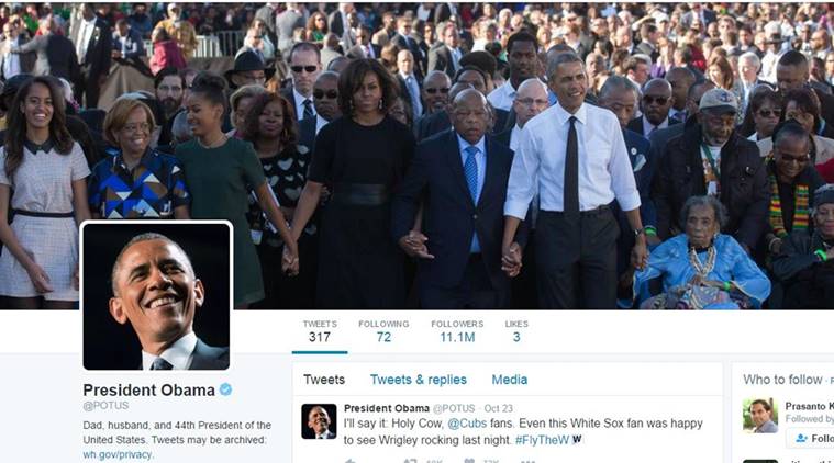 obama twitter, obama facebook, obama, obama term ends, barack obama, world news, indian express,